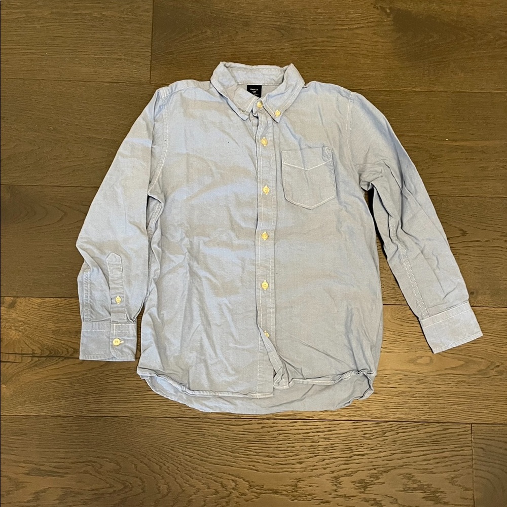 Gap boys blue dress shirt sz 10 EUC worn once
